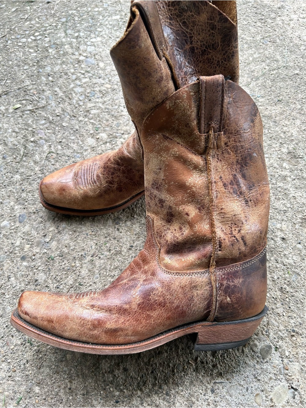 Justin Men's Brown Leather Western Boots. 11 D